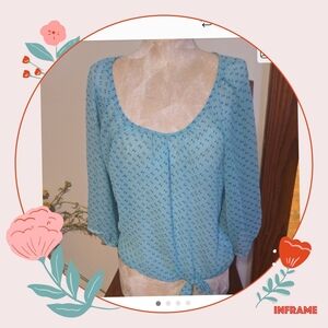 HeartSoul  Scoop-Neck Tie-Hem Blouse Size Small